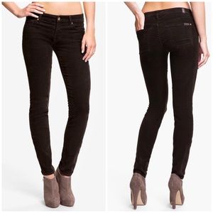7FAM Brown Skinny Corduroy Pants